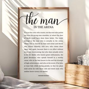 The Man in the Arena Print: Theodore Roosevelt Quote (Digital Download)