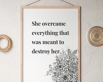 Feminist Inspirational Quote Art • Strong Women Empowerment Printable Decor