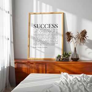 Success Wall Art • Ralph Waldo Emerson Wall Decor • Book Page Printable ...