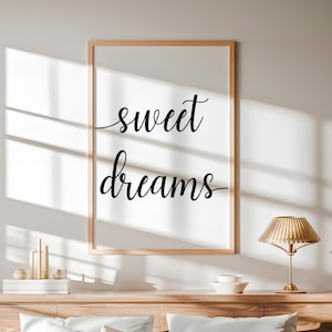 Sweet Dreams Wall Art • Bedroom Wall Decor • Master Bedroom Printable Art • Digital Download