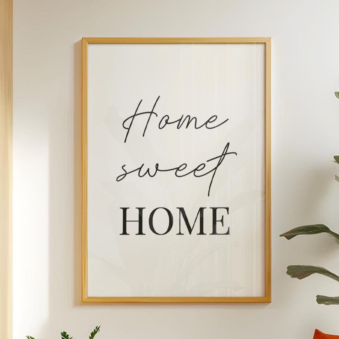 Home Sweet Home Wall Art • Living Room Wall Decor • Bedroom Digital ...