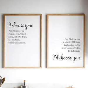 I Choose You Wall Art • Bedroom Wall Decor • Master Bedroom Printable Art • Digital Download