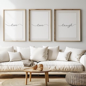 Live Love Laugh Print Set: Modern Home Wall Art (Digital Download)