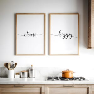 Choose Happy Wall Art: Positive Saying Print (Digital Download)