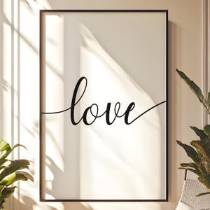 Love Typography Print: Monochrome Wall Decor (Digital Download)