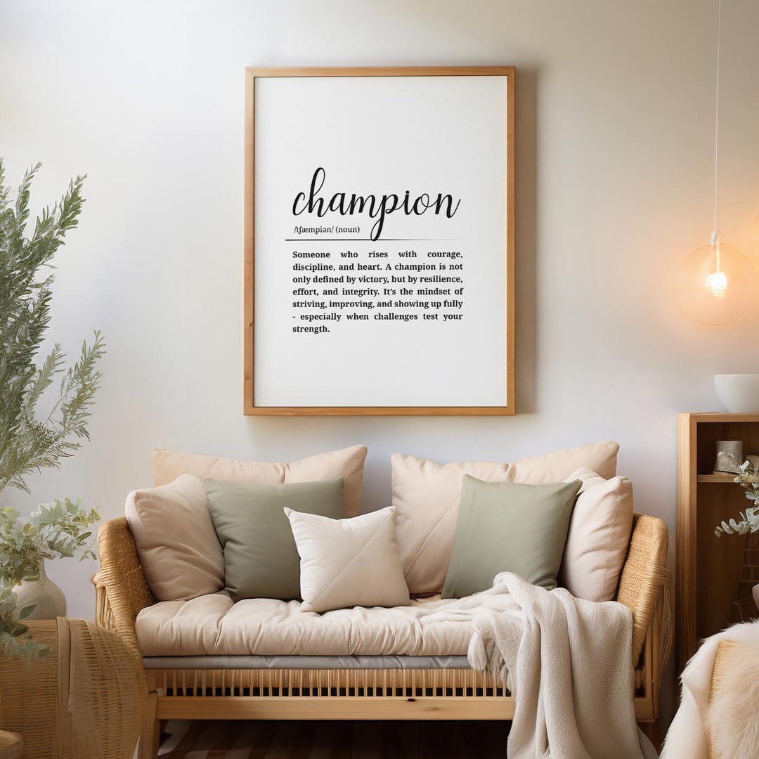 Champion Definition Poster • Inspirational Printable Wall Art ...