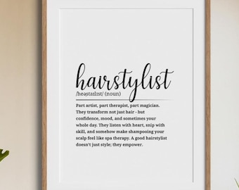 Hairstylist Definition Print • Hairstylist Gift • Funny Salon Decor • Beauty Salon Wall Art • Printable Poster
