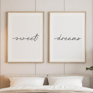 Sweet Dreams Print Set: Bedroom Wall Art (Digital Download)