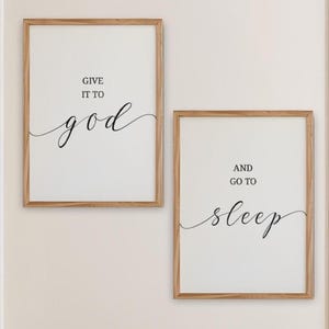 Impresión &quot;Dáselo a Dios y vete a dormir&quot;: Arte de pared para habitación infantil (descarga digital)