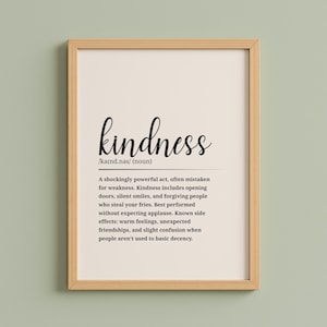Kindness Definition Poster • Digital Printable Wall Art • Gift for Teachers or Friends • Minimalist Decor