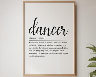 Dancer Definition Print • Ballet & Dance Studio Wall Art