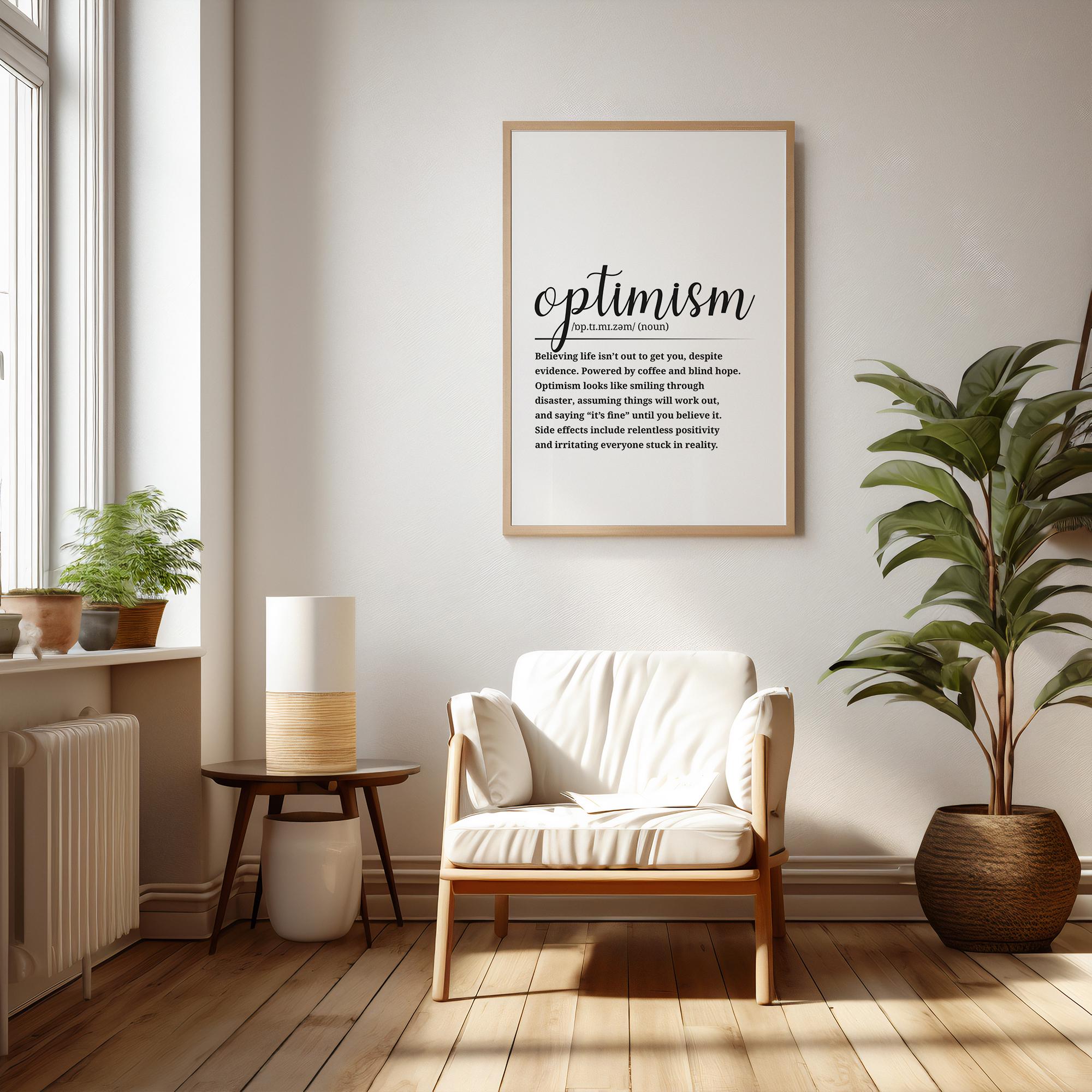 Optimism Definition Poster • Printable Inspirational Wall Art • Digital ...