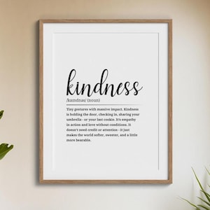 Kindness Definition Wall Art • Fun Printable Poster • Digital Download Gift • Home Office Decor