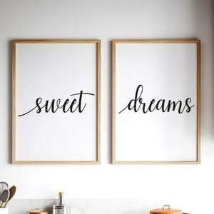 Sweet Dreams Wall Art • Bedroom Wall Decor • Master Bedroom Printable Art • Digital Download