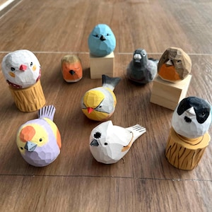 Hand-Carved Wooden Bird Sculpture – Unique Rustic Bird Figurine, Nature Inspired Decor