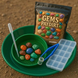 Gem Hunter’s Paydirt Kit – 2.5lb Bag of Authentic Treasure / Unearth Real Gemstones at Home & Outdoors / Mining Adventure for All Ages!