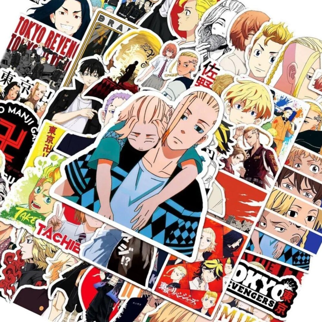 50pcs+ Tkyo Revngers Black & White Manga Anime Stickers | Cool Decals ...