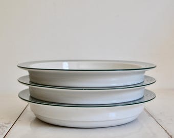 bols à soupe vintage dansk à rayures vertes / cuisine des années 1990 / plat en céramique