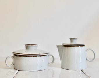 Vintage dansk danemark brume brune et crémier / niels refsgaard / design moderne danois du milieu du siècle