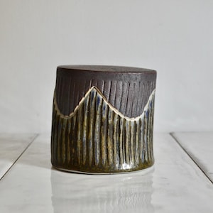studio pottery lidded stash jar / storage container / natural home decor