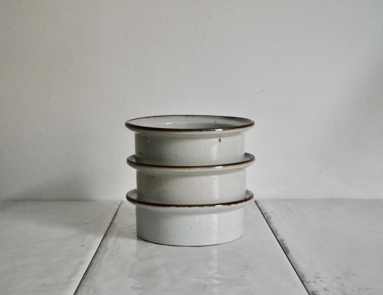 vintage dansk denmark brown mist soup bowls / niels refsgaard / midcentury danish modern design