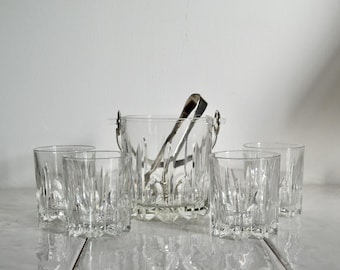 vintage 90s cut glass italian cocktail set / classic barware / holiday entertaining