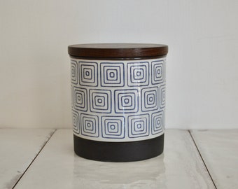 vintage anni jeppesen aluminia thule lidded jar / royal copenhagen ceramic jar / danish modern home decor