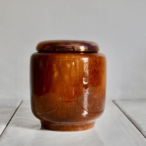 vintage midcentury ceramic italian raymor lidded container / stash jar / pottery art