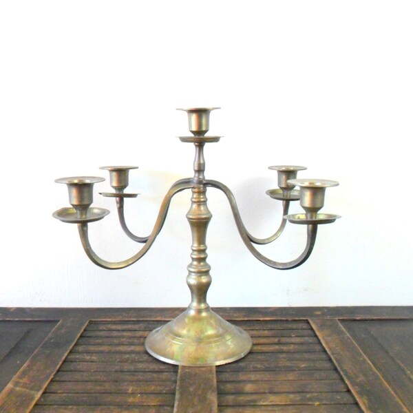 vintage mid-century brass candelabra