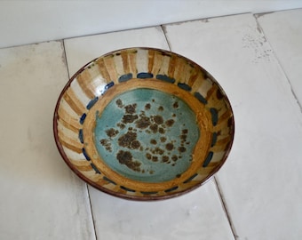 studio pottery ceramic bowl / earth tone natural decor / pottery dish