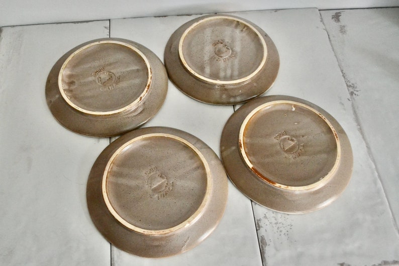 vintage laurentian ceramic tundra salad plates / 1970s modern pottery plates / jean kominik image 4