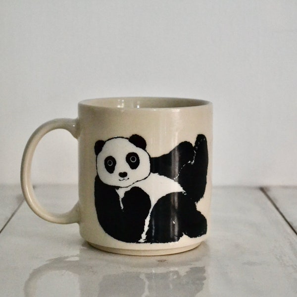 vintage 1980s taylor & ng fawda panda mug / ceramic coffee mug / panda bear mug