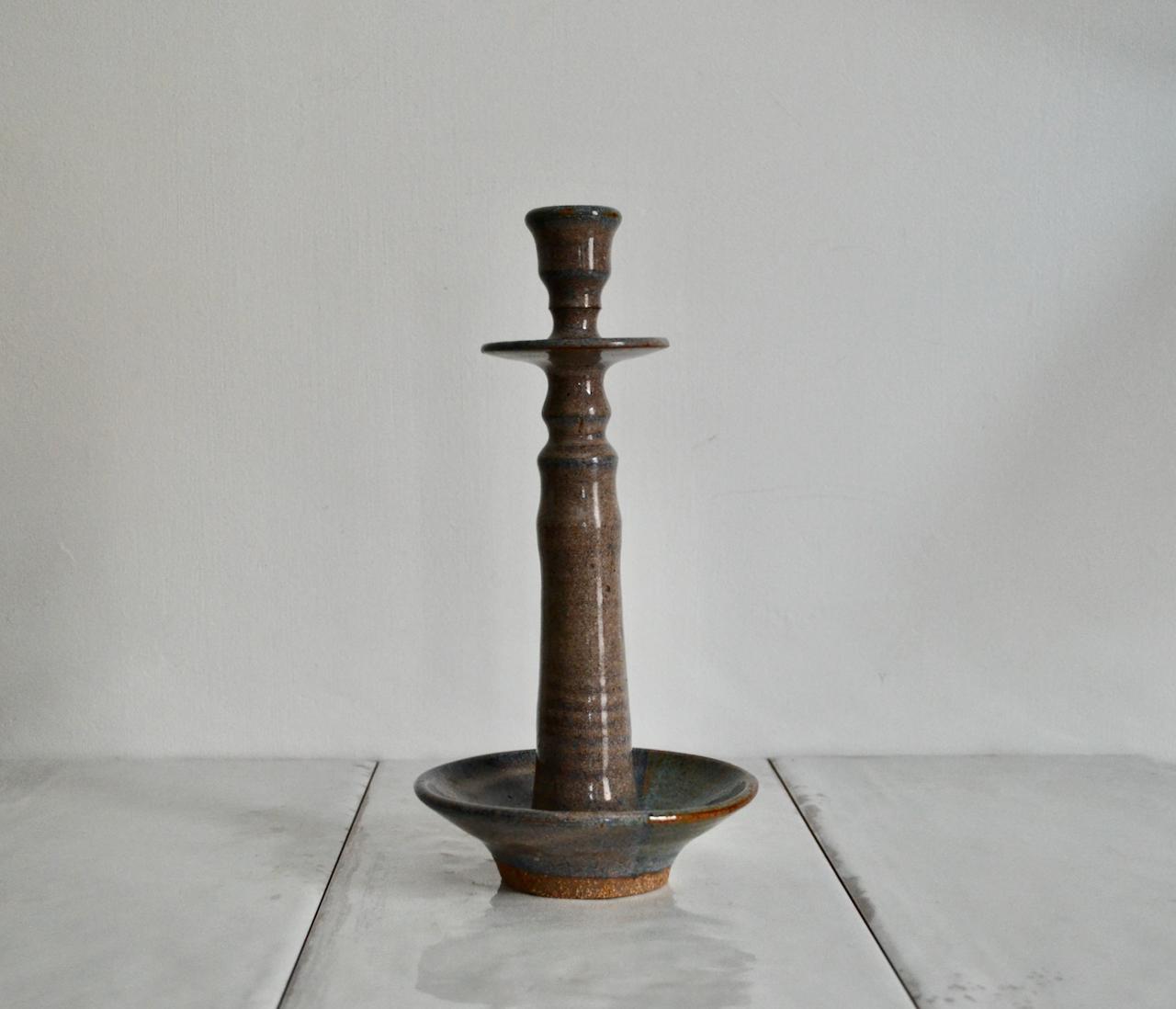 vintage erik o'leary tariki pottery candlestick holder / studio pottery candlestick / vintage pottery decor
