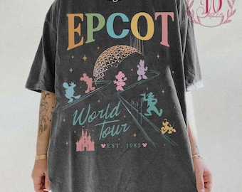 Camiseta Vintage Epcot World Tour Comfort Colors, Camiseta Disney Drink Around The World, Camiseta Disney Epcot 1982, Camiseta Epcot Drinking