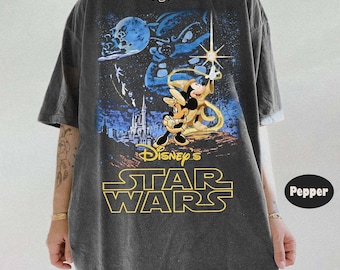 Vintage Star Wars Micky Shirt, Disney Star Wars Shirt, Micky und Freunde Disneyworld Shirt, Passendes Star Wars Disneyland Shirt
