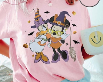Minnie and Daisy Witch Halloween Comfort Colors Shirt