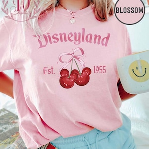 Coquette Bow Mickey Cherry Comfort Colors Shirt, Mickey Cherry Bow Shirt, Disney Cherry Valentine Shirt, Disney Mickey girly aesthetic Shirt