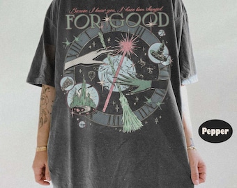 Camiseta vintage "Cambia para siempre", "Porque te conocí, he cambiado para siempre", "Mago que desafía la gravedad", "Magia con escoba"