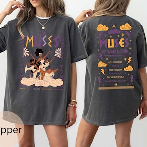 Vintage Disney Hercules The Muses 97 World Tour Comfort Colors Shirt, Retro Disney Hercules Diva Muses Song Concert Shirt, Disney Girl Trip