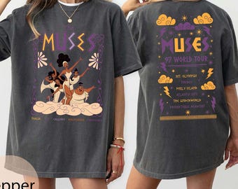 Vintage Disney Hercules The Muses 97 World Tour Comfort Colors Shirt, Retro Disney Hercules Diva Muses Song Concert Shirt, Disney Girl Trip