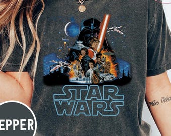 Maglietta vintage Star Wars Comfort Colors: design sbiadito di Una nuova speranza