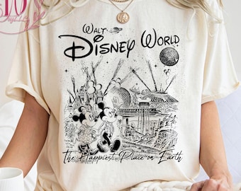 Retro Disney World Comfort Colors Shirt, The happiest Place on Earth Shirt, Mickey Minnie Shirt, Disney Trip Shirt, Retro Mickey Shirt