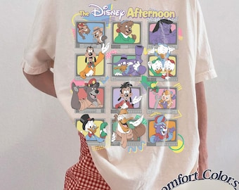 The Disney Afternoon Comfort Colors Shirt, Disney TV cartoons from the 80s–90s Tee, Chip và Dale Shirt, The Jungle Book, Goofy, DuckTales