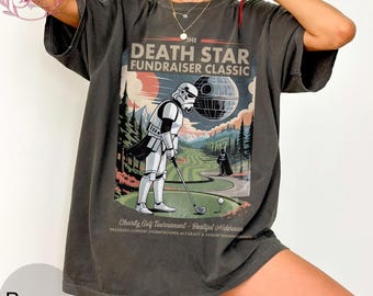 The Death Star Fundraiser Classic Comfort Colors Shirt, Star Wars Golf Charity Tournament Tee, Stormtrooper Golfing, Funny Darth Vader Golf