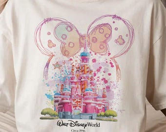 Vintage Disney Castle Comfort Colors Shirt, Disney Castle 25th Anniversary, Watercolor Castle Shirt, Happily Ever After Shirt, Disney Shirt