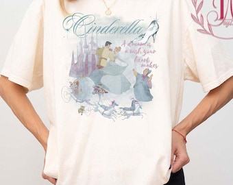 Camisa de colores cómodos de la princesa Cenicienta, camisa de Cenicienta de Disney, camisa retro de Cenicienta, camisa de princesa de Walt Disneyworld, camisa de viaje para niñas