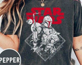 Camiseta Boba Fett Grunge Comfort Colors: Camiseta retro de Star Wars