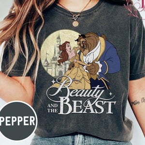 Retro Disney Beauty And The Beast Classic Title Logo Portrait Comfort Colors Shirt, Classic Belle and Beast Shirt, Disney Princess Shirt