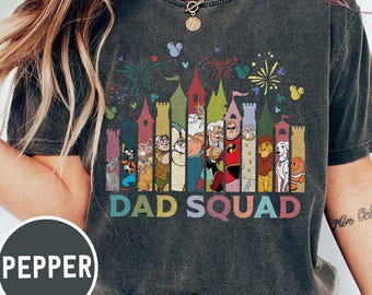 Disney Dad Squad Comfort Colors Shirt, Father’s Day Disney Dad Shirt, Disney Dad Characters T-Shirt, Disneyland Father Tee, Disney Dad Shirt