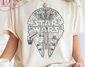 Vintage Star Wars Millennium Falcon Comfort Colors-shirt